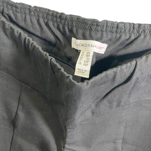 Isaac Mizrahi Live Womens Black Straight-Leg Pull-On Pants 12P - Picture 3 of 4